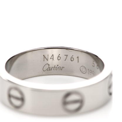 Cartier 18K White Gold 5.5mm LOVE Ring 56 7.5 4 of 5
