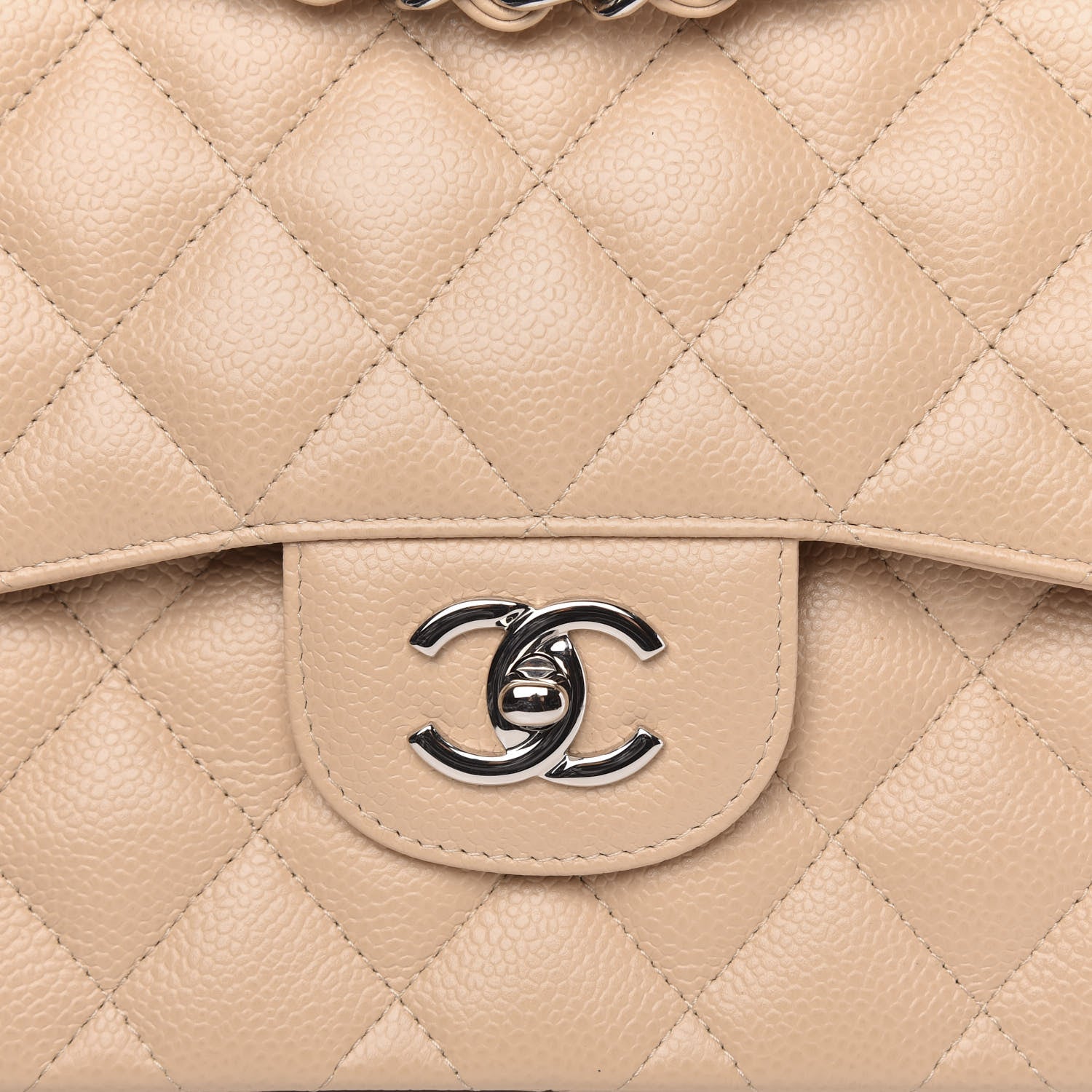 Chanel Caviar Quilted Jumbo Double Flap Beige Clair 10 of 11