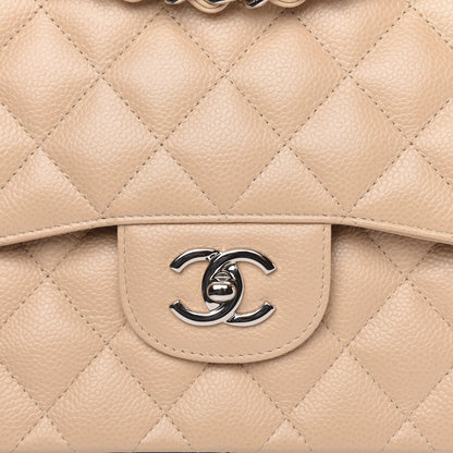 Chanel Caviar Quilted Jumbo Double Flap Beige Clair 10 of 11