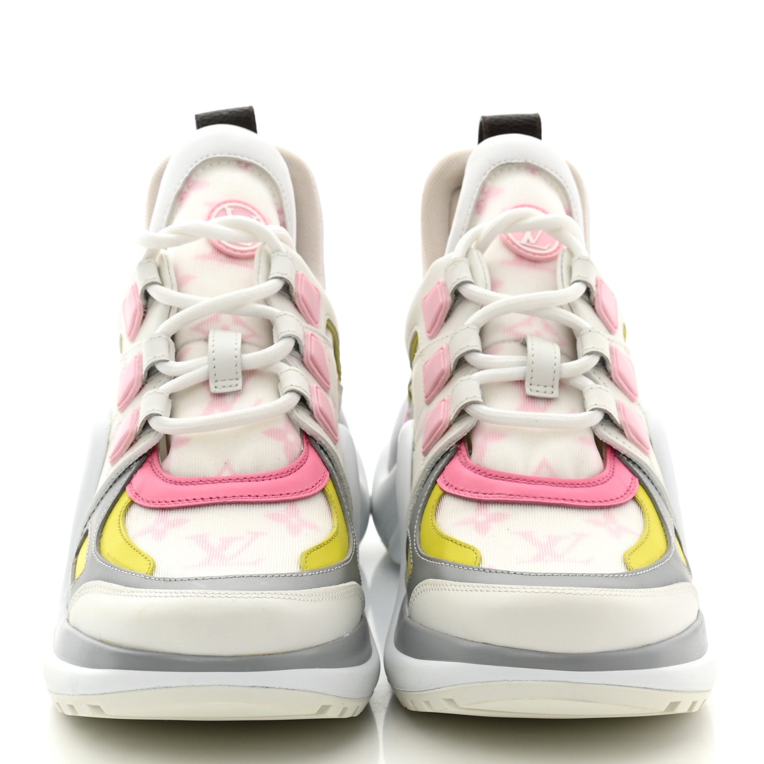 Louis Vuitton Calfskin Nylon LV Pop Archlight Sneaker 36 Pink Yellow 2 of 8