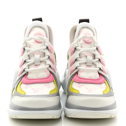Louis Vuitton Calfskin Nylon LV Pop Archlight Sneaker 36 Pink Yellow 2 of 8