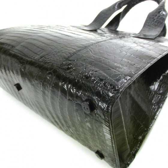 Crocodile Large Tote Black