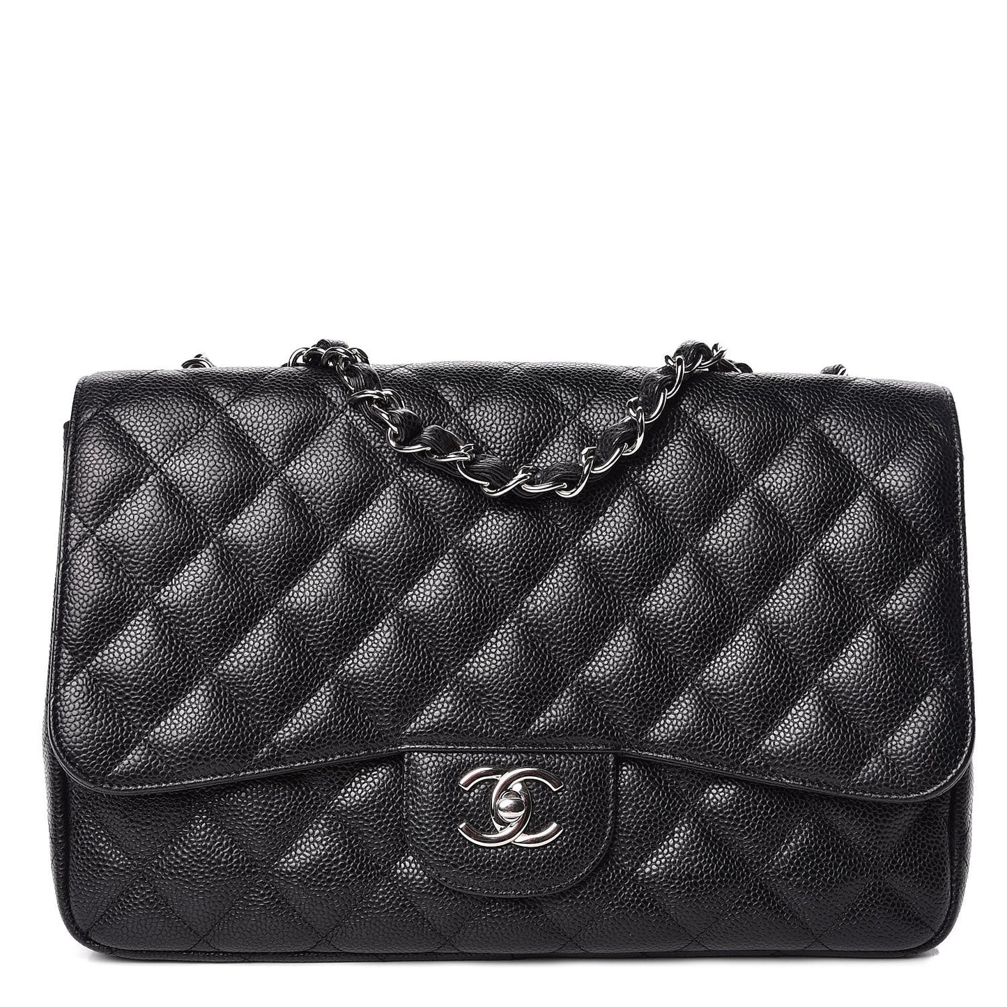 Caviar Quilted Jumbo Single Flap Black