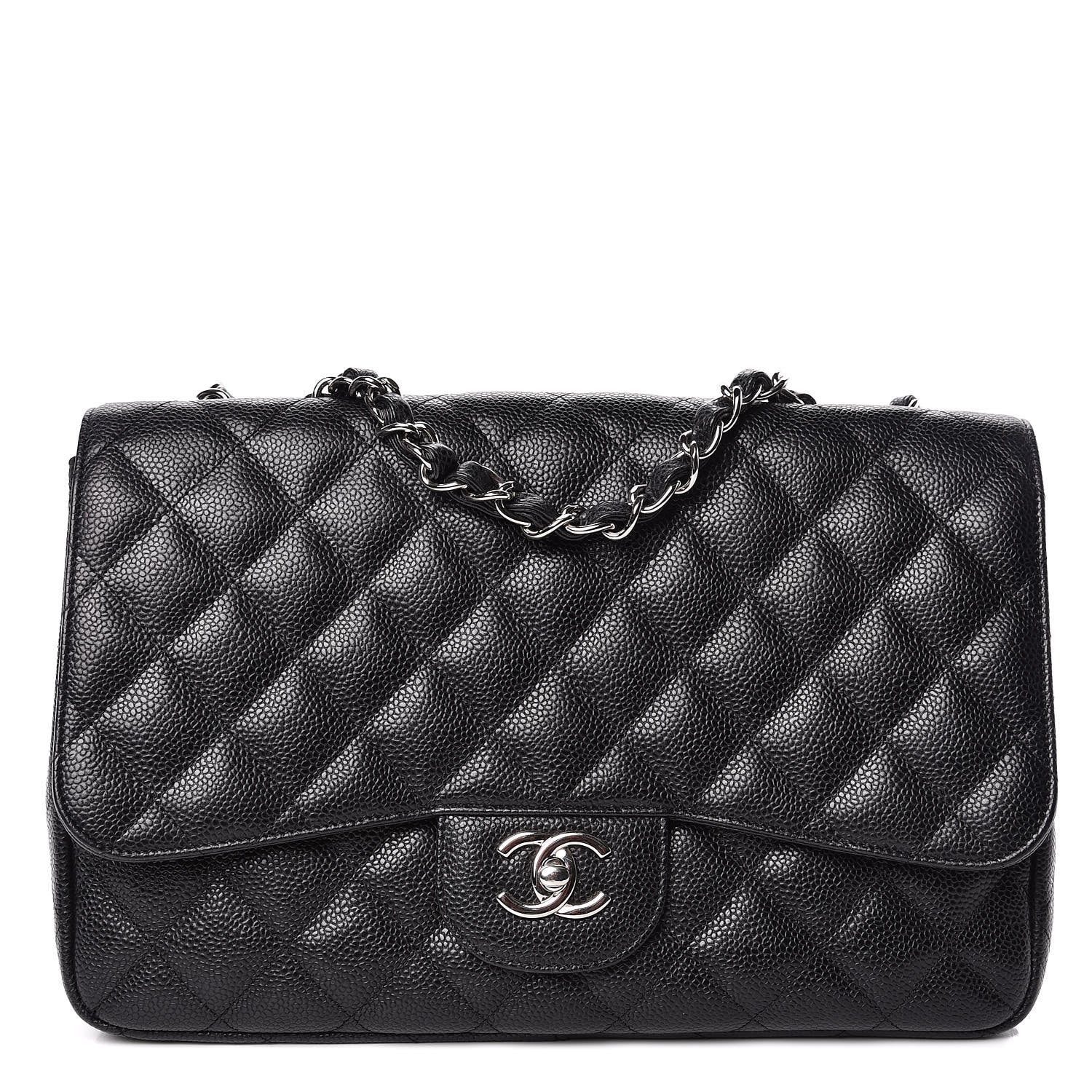 Chanel Caviar Quilted Jumbo Single Flap Black 1 of 13