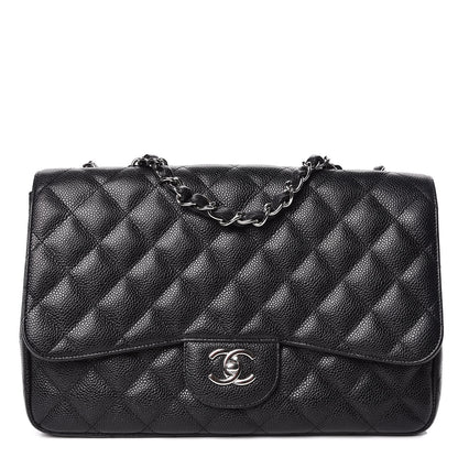 Chanel Caviar Quilted Jumbo Single Flap Black 1 of 13