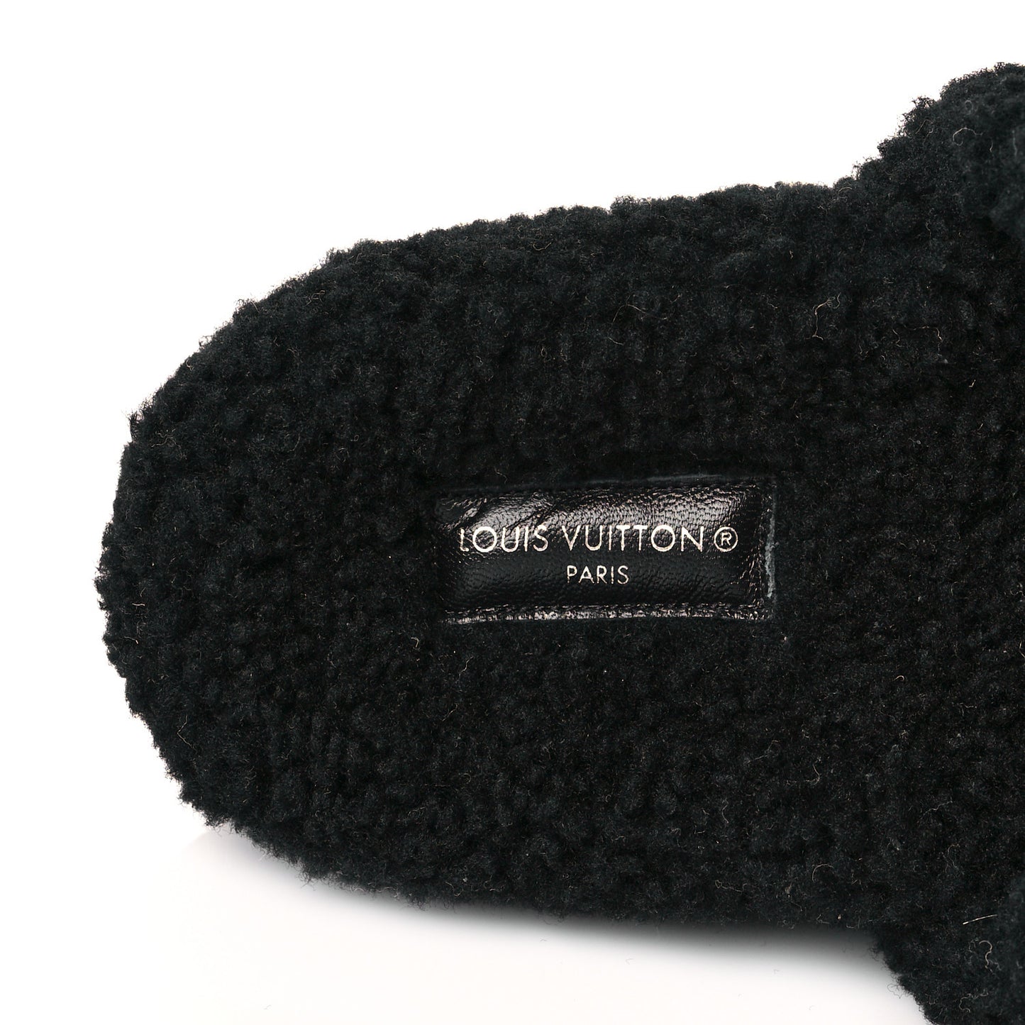 Shearling Monogram Giant Paseo Flat Comfort Mule 38 Black
