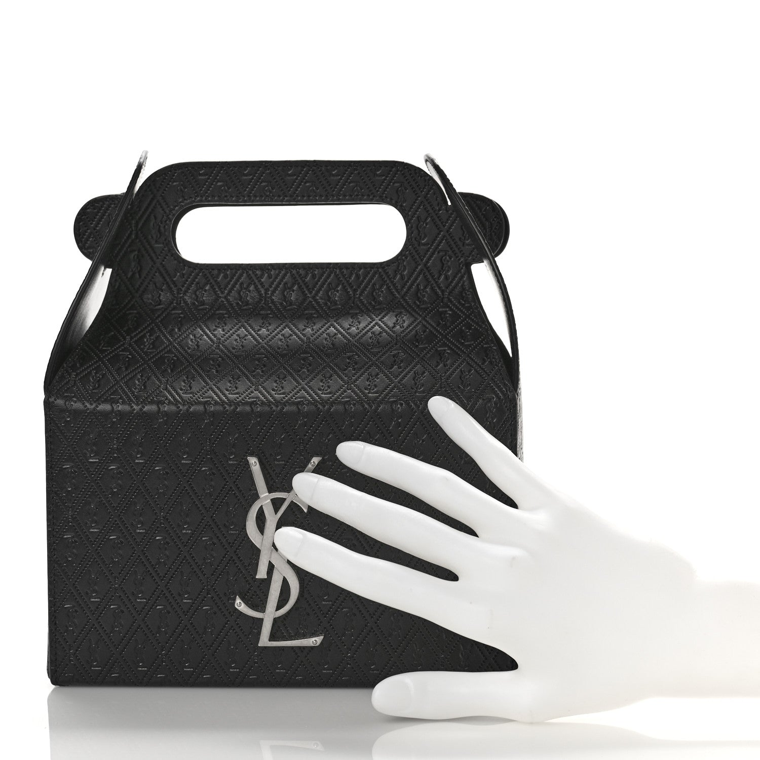 Saint Laurent Calfskin Monogram Take Away Box Black 2 of 9