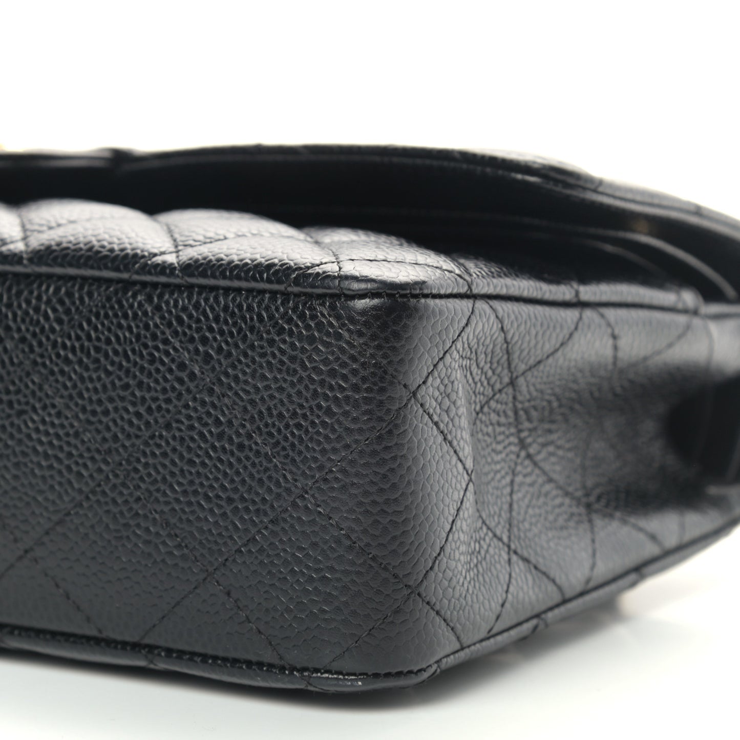 Caviar Quilted Medium Double Flap Black