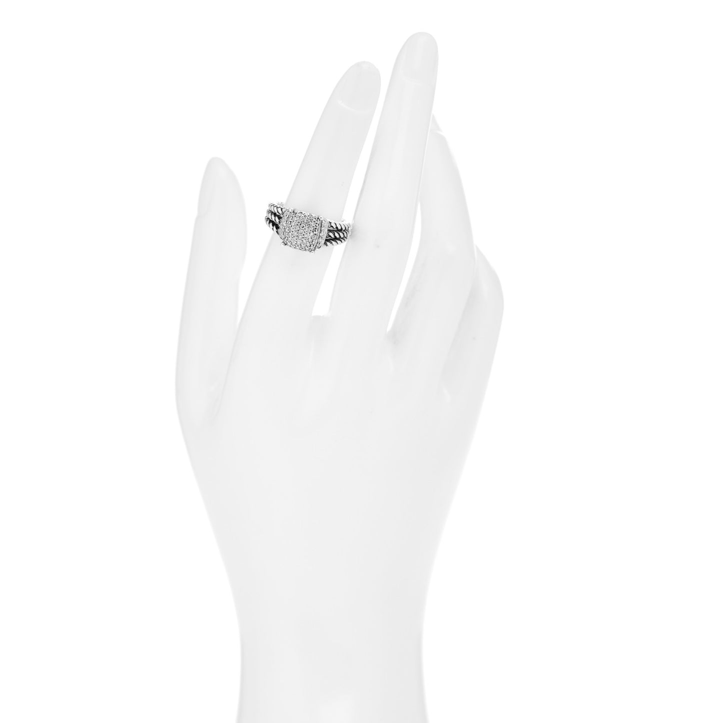 Sterling Silver Diamond 10mm Petite Wheaton Ring 51 5.75
