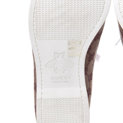 Gucci Monogram Mens Boat Shoes 9 Sahara Rubino White 6 of 10