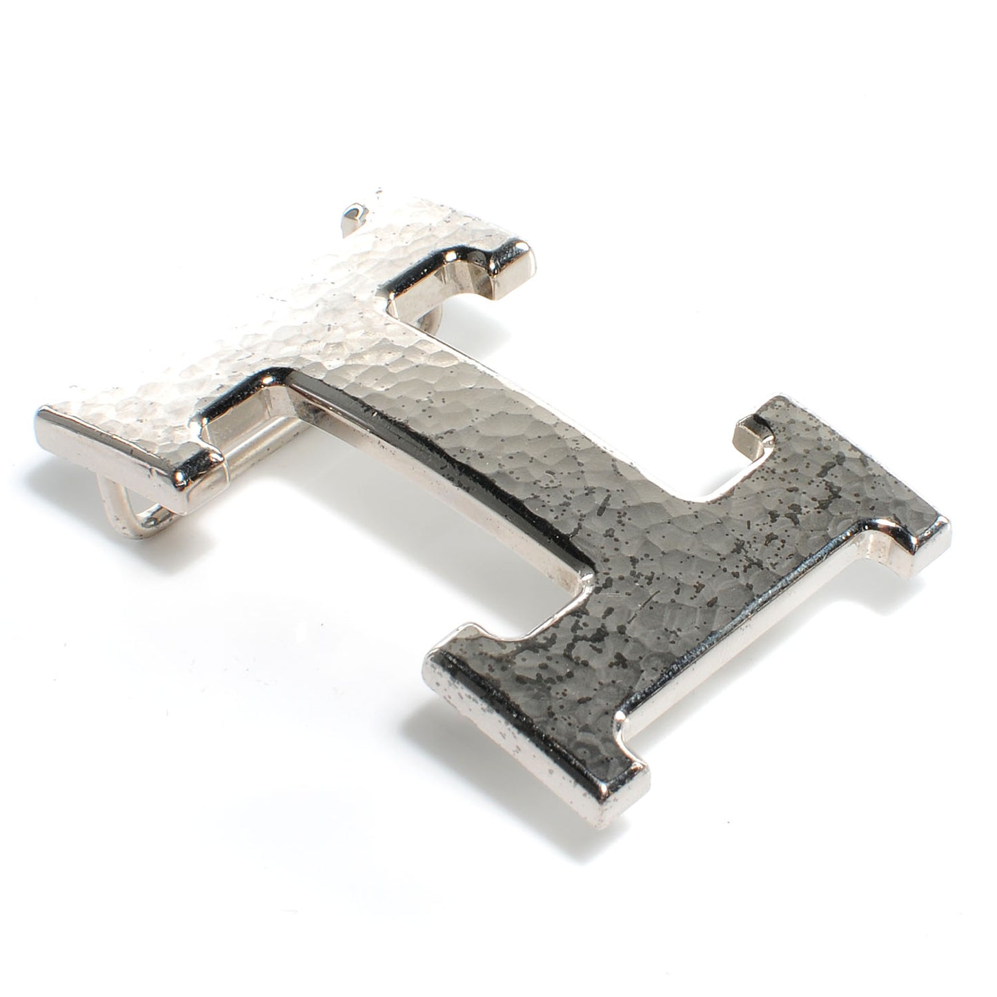 32mm Palladium H Belt Buckle Martelee Silver