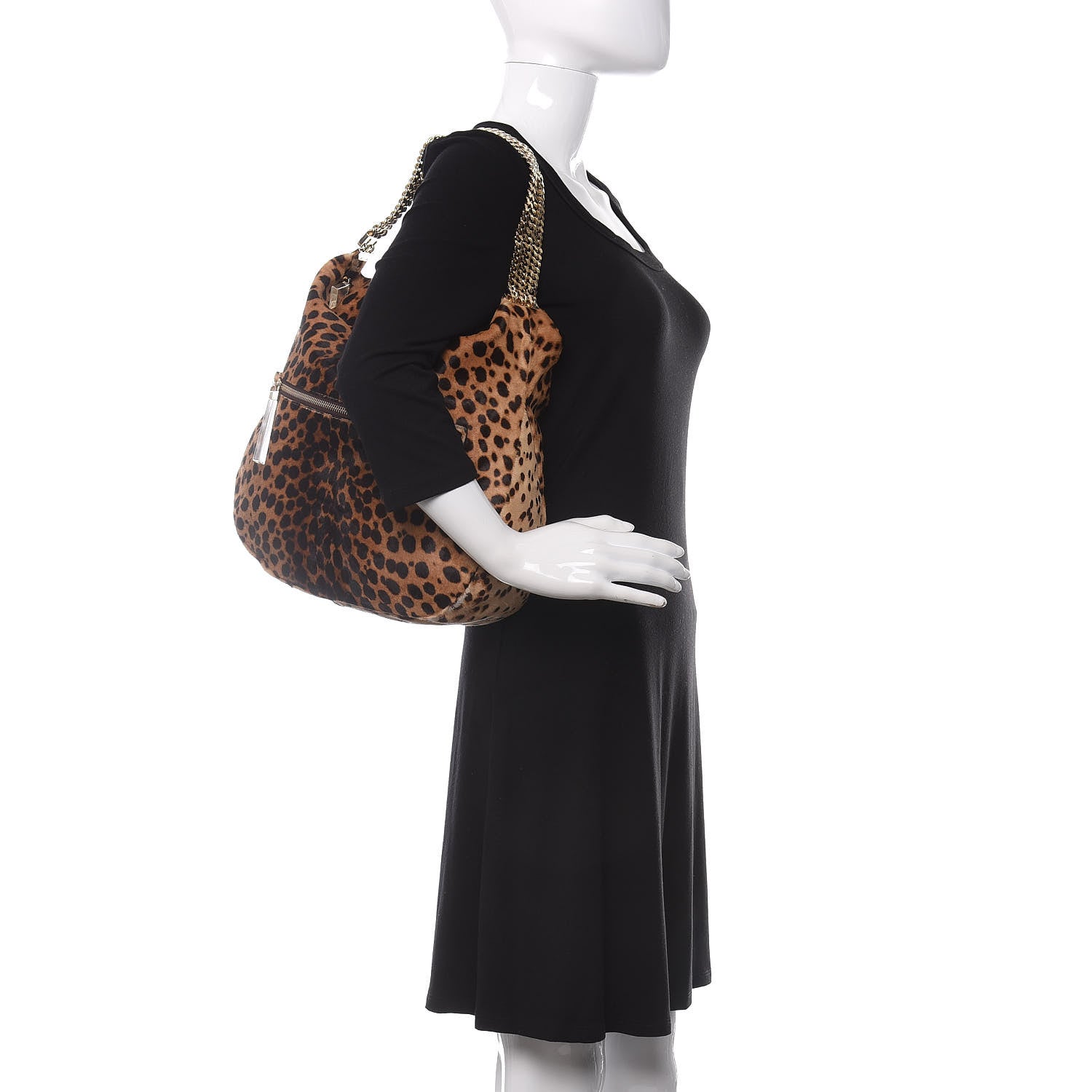 Christian Louboutin Pony Hair Leopard Print Medium Marianna Hobo 2 of 8