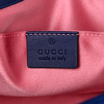 Gucci Velvet Matelasse Mini GG Marmont Shoulder Bag Cobalt Blue 6 of 9