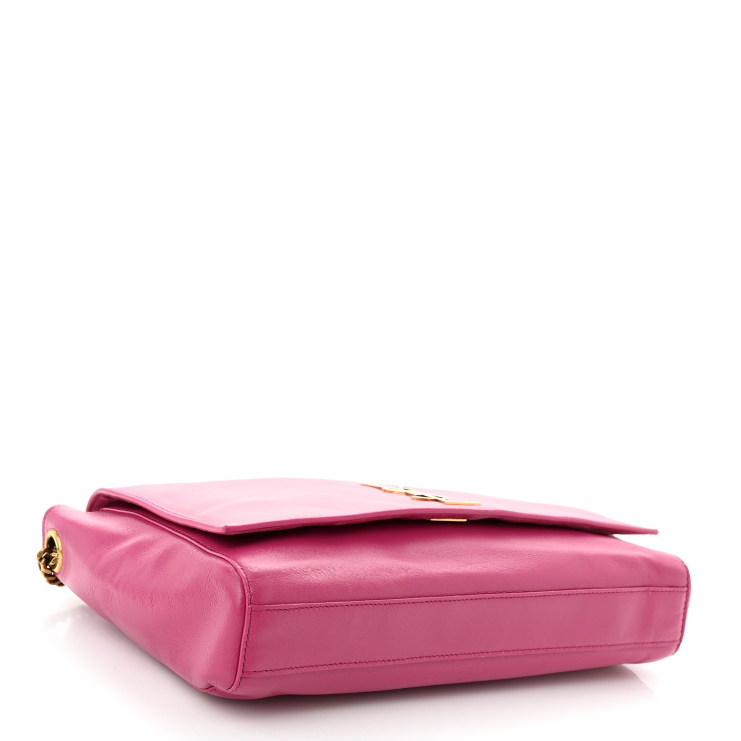 Smooth Calfskin Suede Medium Reversible Monogram Kate Satchel Rose Rubis