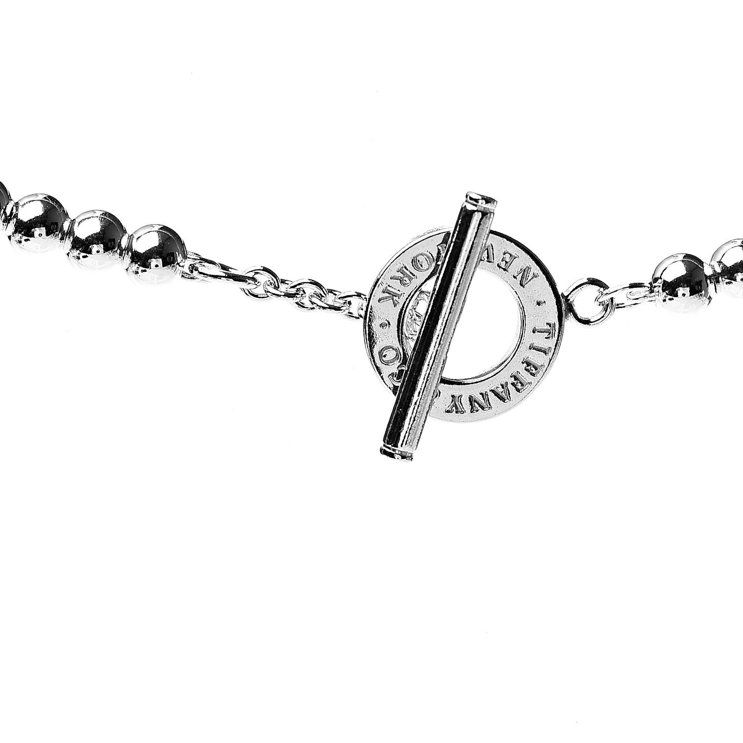 Sterling Silver 4mm Beads Toggle Necklace