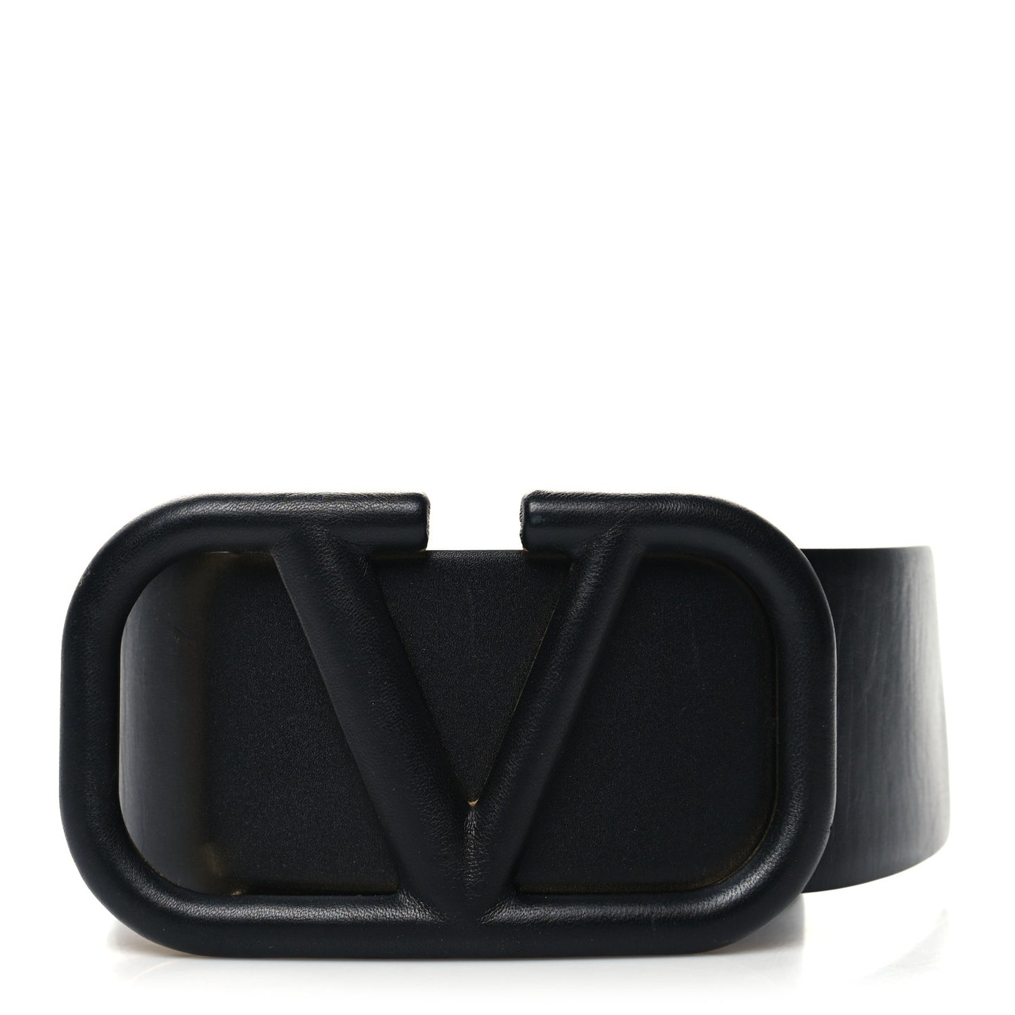 Glossy Calfskin Monochrome VLogo 40mm Belt 95 38 Black