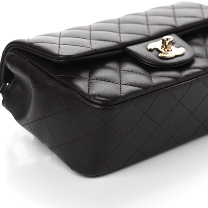 Chanel Lambskin Quilted Mini Rectangular Flap Dark Brown 8 of 10