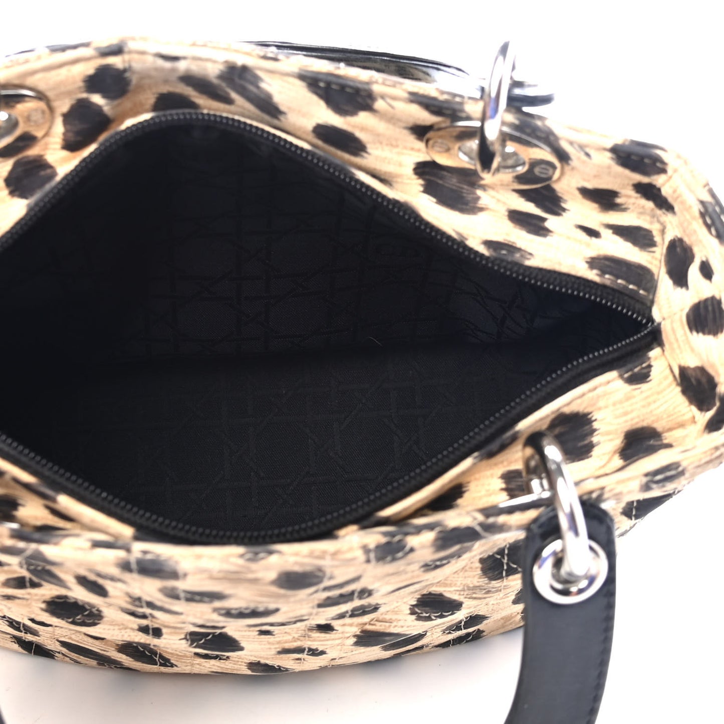 Canvas Leopard Print Medium Lady Dior