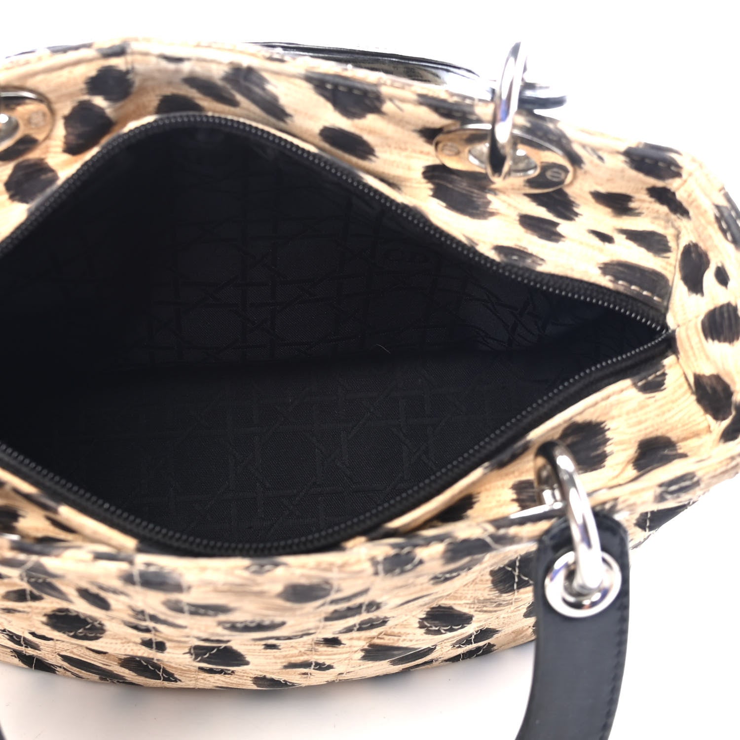 Christian Dior Canvas Leopard Print Medium Lady Dior 4 of 4
