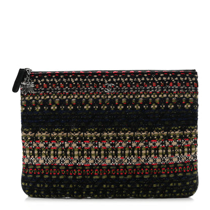Chanel Tweed Quilted Medium Cosmetic Case Black Multicolor 1 of 7