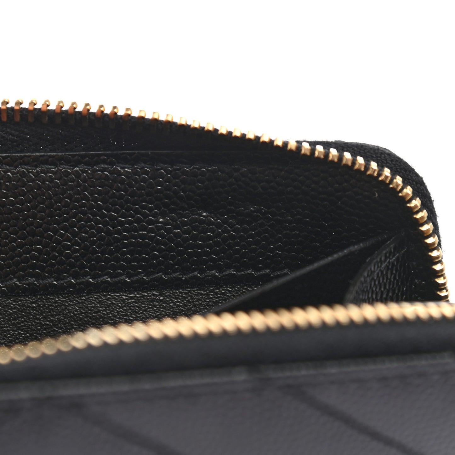 Grain De Poudre Matelasse Chevron Monogram Zip Around Wallet Black