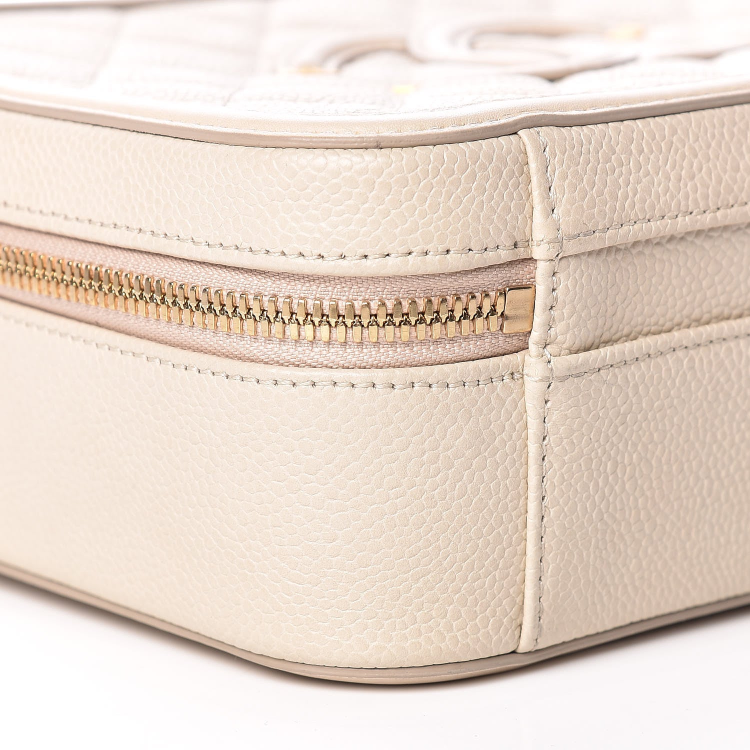 Chanel Caviar Quilted Medium CC Filigree Vanity Case Light Beige 9 of 10