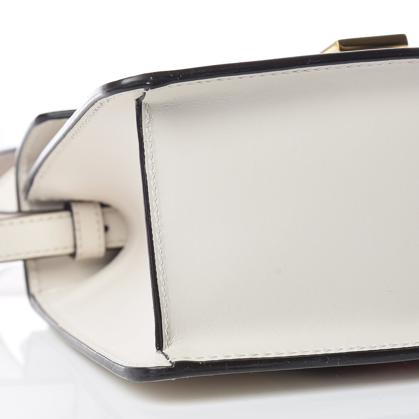 Calfskin Mini Sylvie Top Handle Bag White
