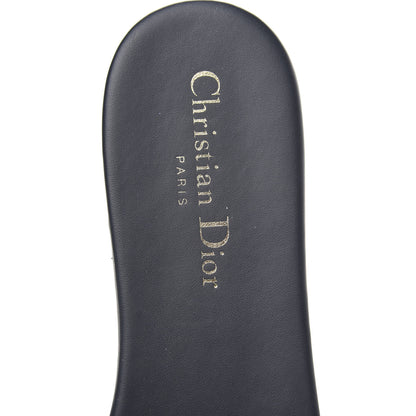 Christian Dior Canvas Embroidered Dway Mules Slide Sandals 40 Deep Blue 6 of 9