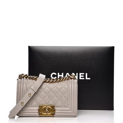 Chanel Caviar Quilted Small Boy Flap Light Grey 8 of 8