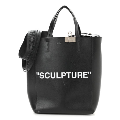 Off-White Calfskin Sculpture Tote Bag Black 3 of 9