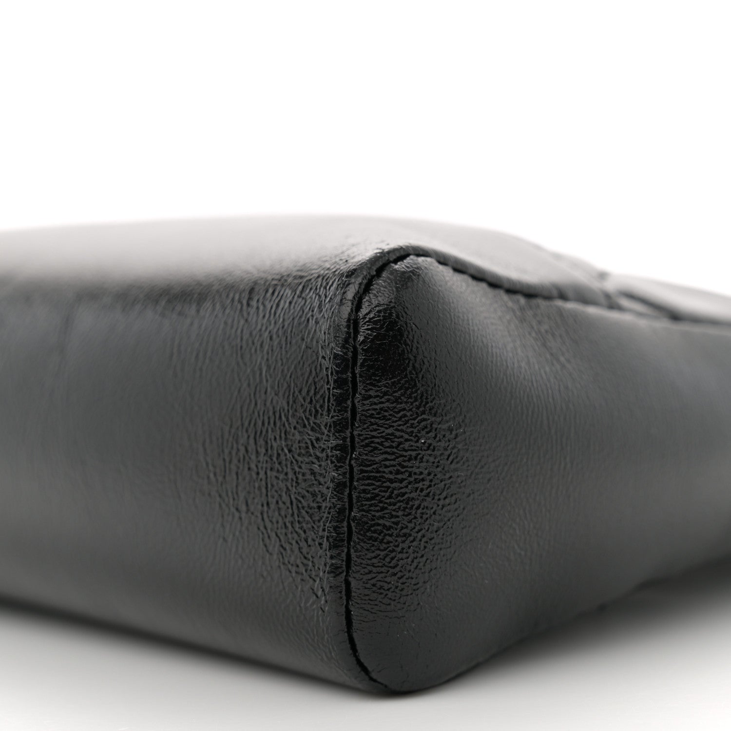 Chanel Shiny Crumpled Calfskin Quilted Mini 31 Shopping Bag Black 10 of 11