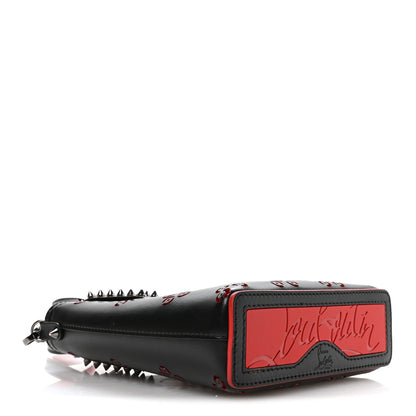 Christian Louboutin Calfskin Loubinthesky Perforated Spikes Mini North South Cabata Tote Black 4 of 11
