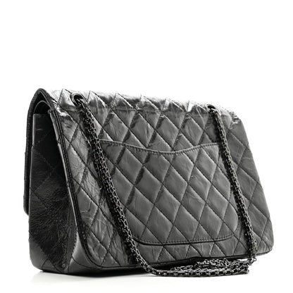 Chanel Glazed Aged Calfskin Quilted 2.55 Reissue 227 Flap So Black 3 of 10