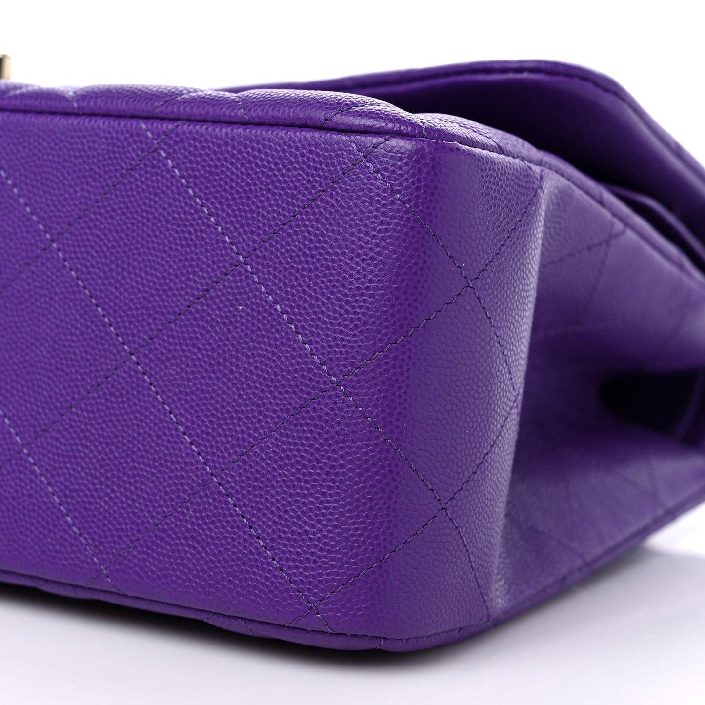 Caviar Quilted Jumbo Double Flap Dark Purple