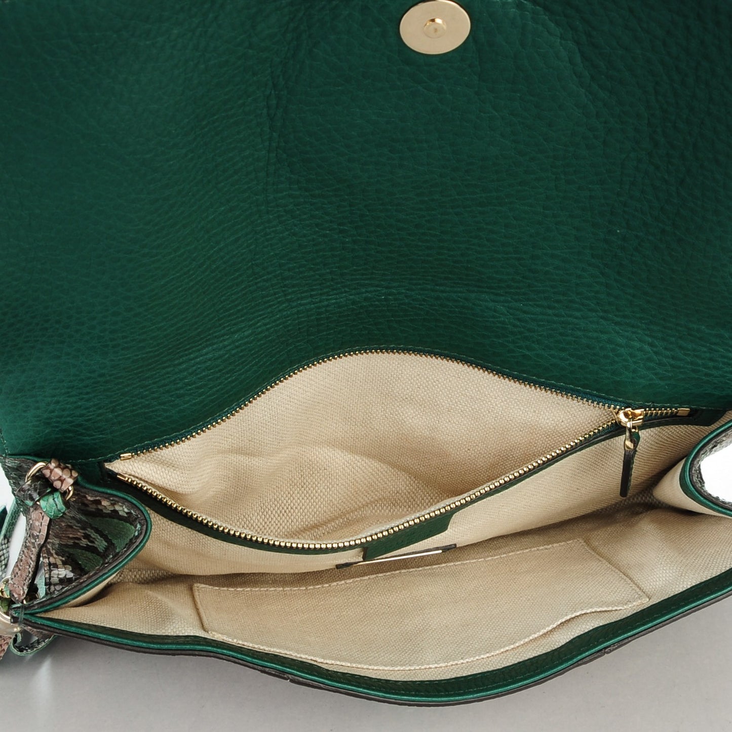Python Medium Soho Clutch Green