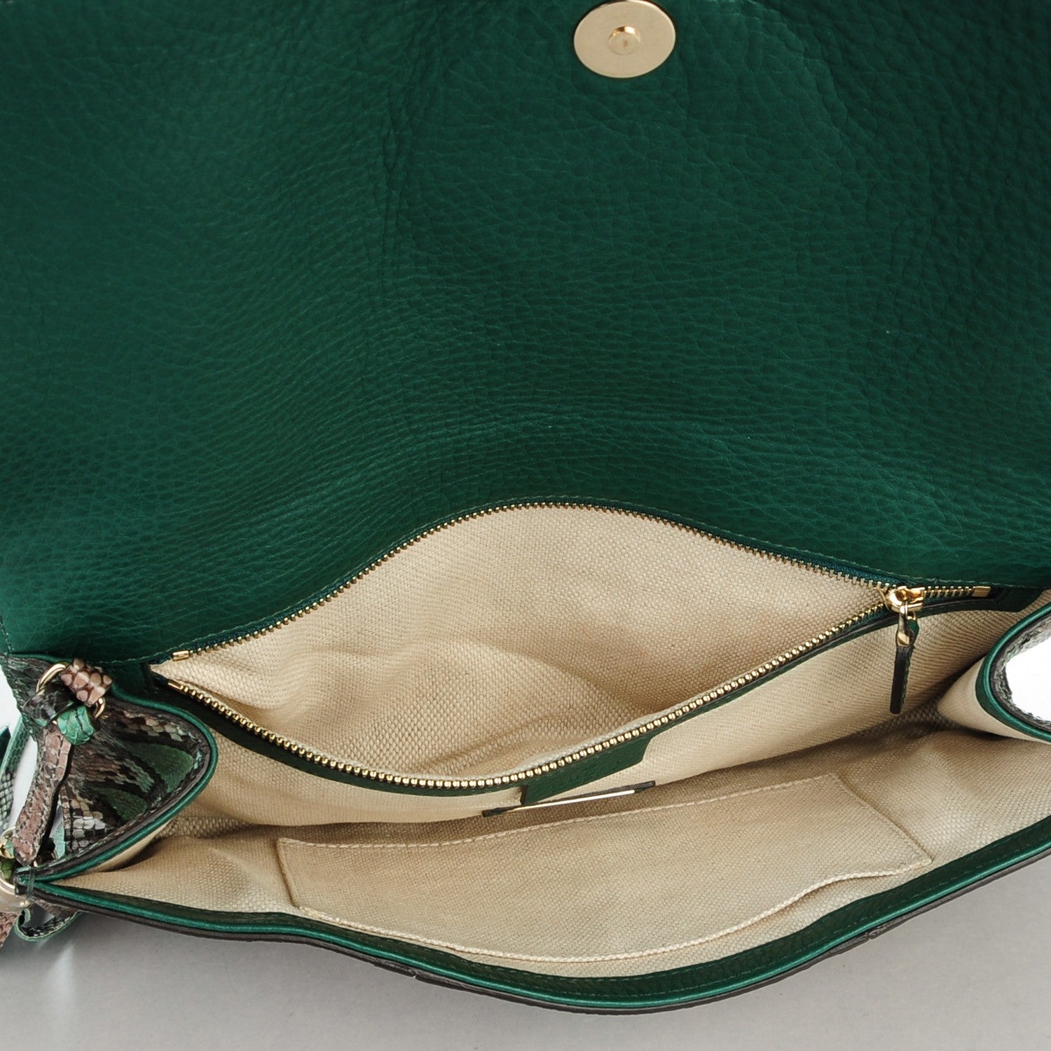 Gucci Python Medium Soho Clutch Green 5 of 7