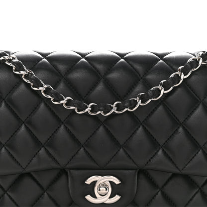 Chanel Lambskin Quilted Medium Double Flap Black 8 of 12