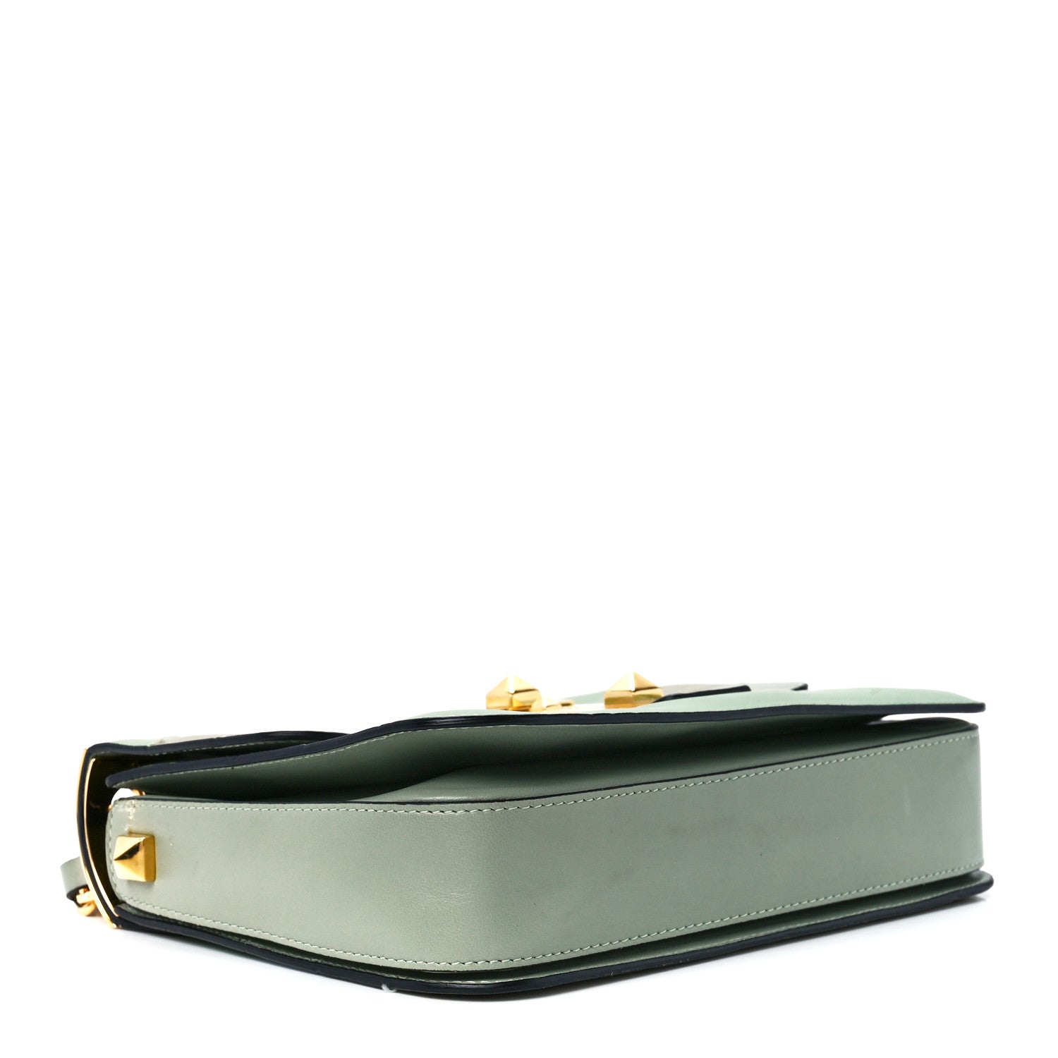 Valentino Garavani Nappa Striped B-Rockstud Flap Green 4 of 12