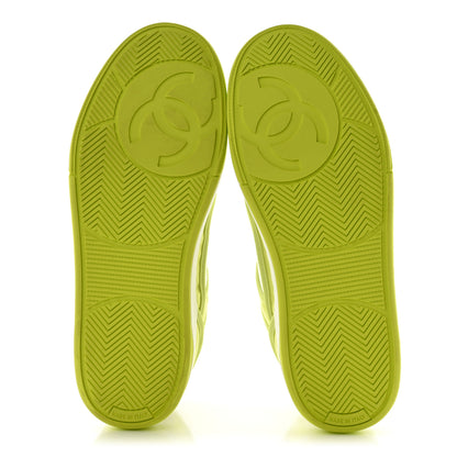 Chanel Fabric Womens Logo Sneakers 37 Green 6 of 13