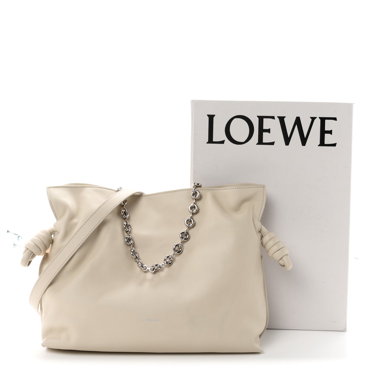 Loewe Mellow Nappa Medium Donut Chain Flamenco Knot Clutch Sea Salt 11 of 11