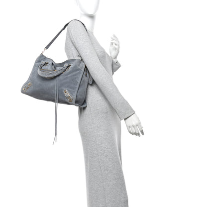 Balenciaga Suede Gold Metallic Edge Hardware City Gris Plomb 2 of 15
