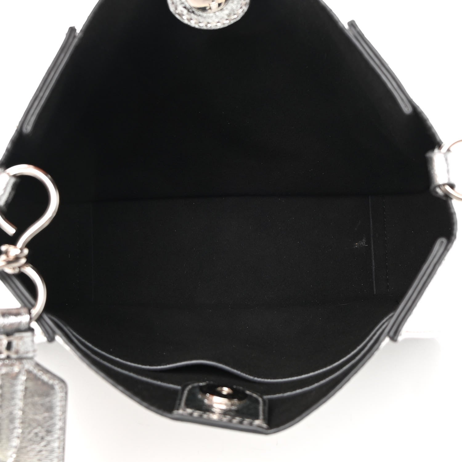 Stella McCartney Metallic Eco Alter Nappa Embroidered Logo Stonewall Crossbody Bag Silver 5 of 14