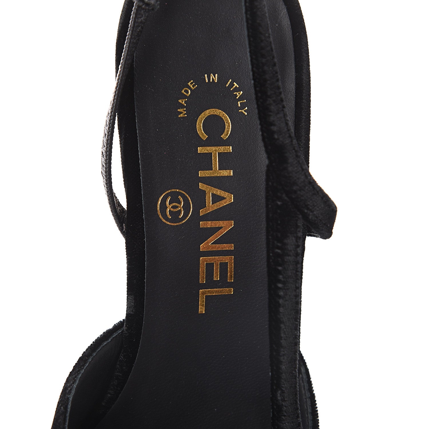 Chanel Velvet Grosgrain Cap Toe CC Slingback Pumps 36.5 Black 5 of 7
