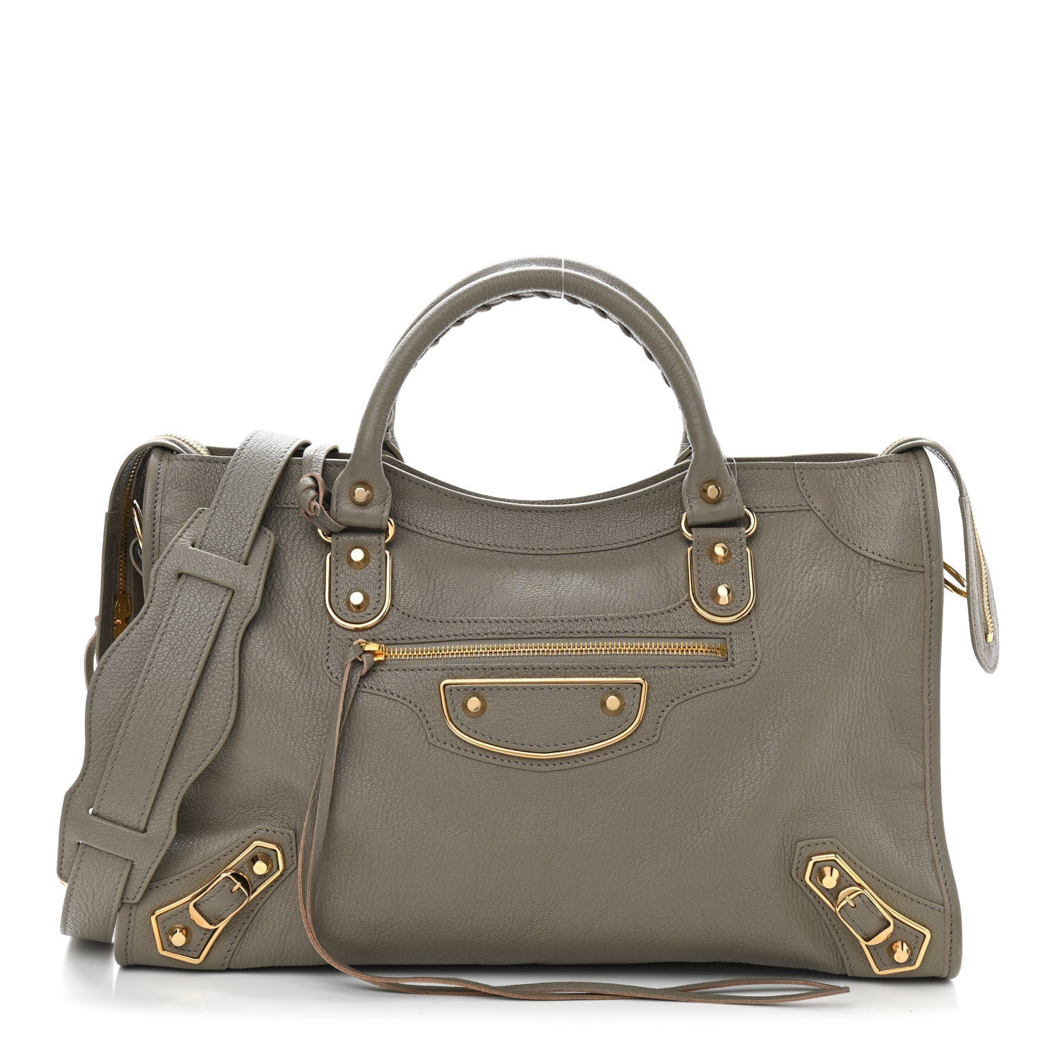 Balenciaga Chevre Gold Metallic Edge Hardware City Gris Taupe 1 of 10