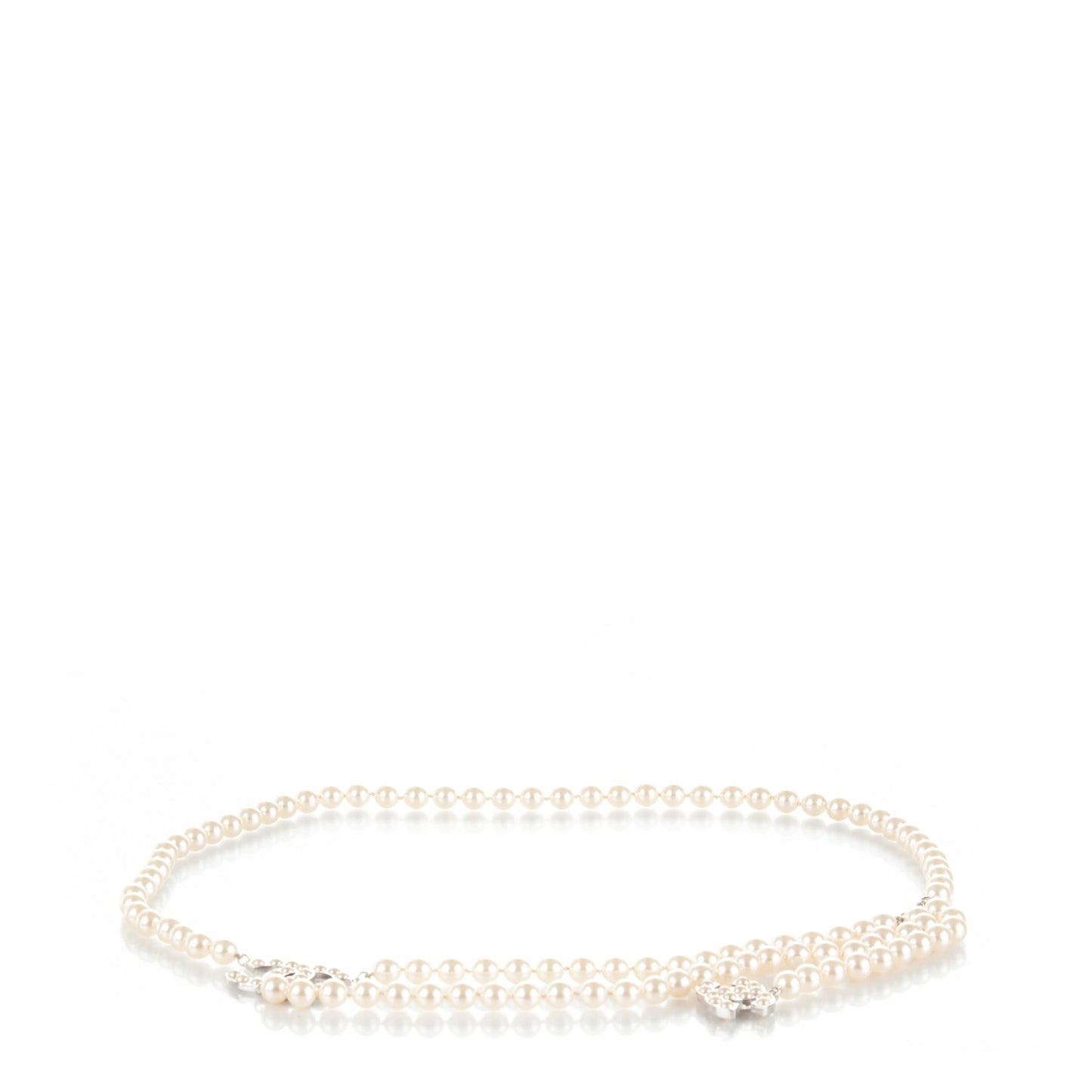 Pearl CC Double Strand Belt Silver