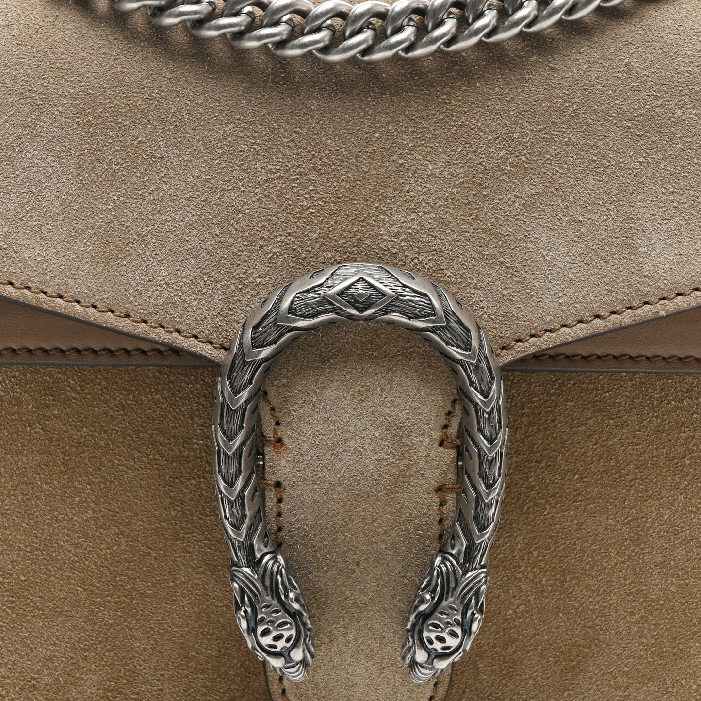 Suede Small Dionysus Shoulder Bag Taupe