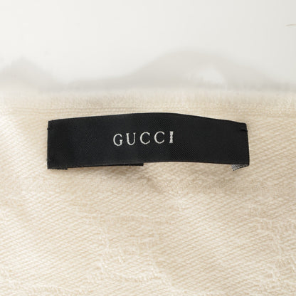 Gucci Wool GG Monogram Sten Fringe Scarf White 4 of 6
