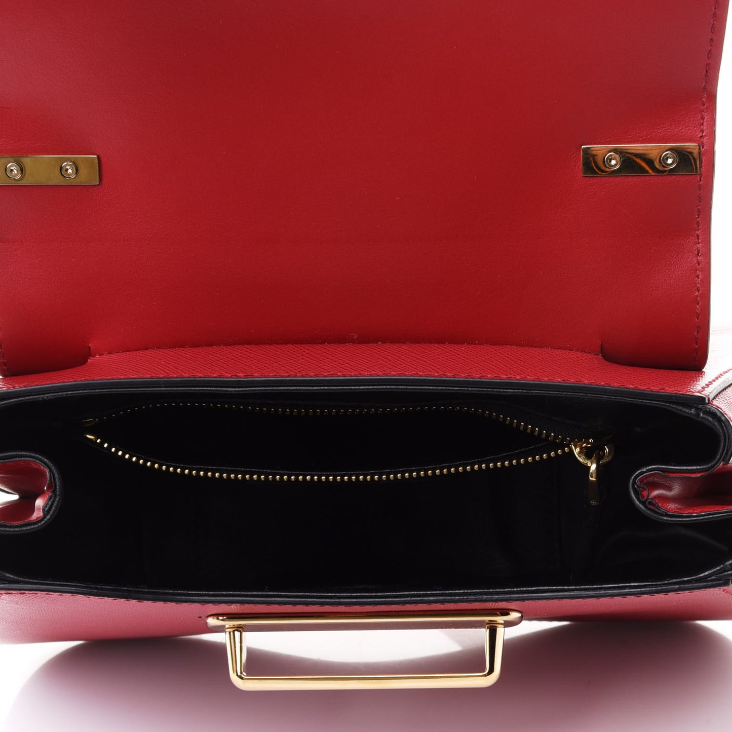 Saffiano Lux Large Sidonie Top Handle Bag Fuoco