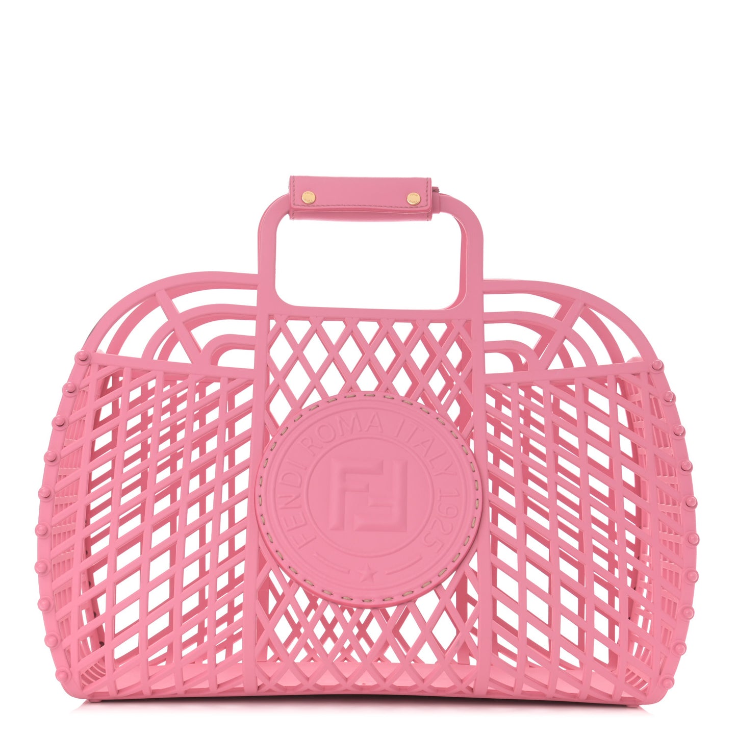 Recycled Plastic Vitello Liberty Matte Medium Fendi Basket Rosa