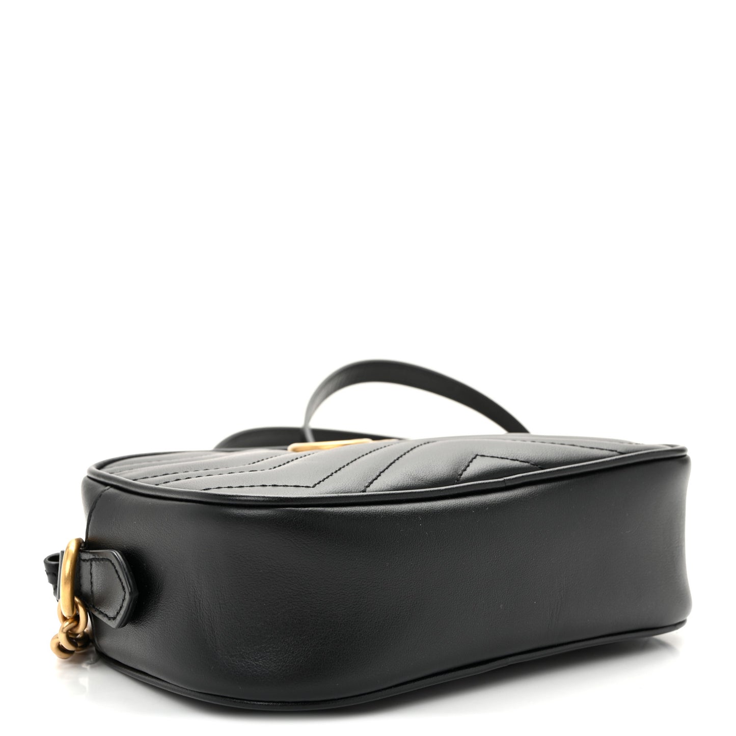 Calfskin Matelasse Mini GG Marmont Chain Shoulder Bag Black